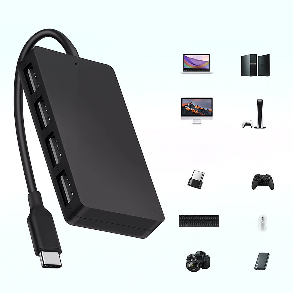 USB-C Techsuit H16 QuantumNode Hub, 4in1, Black