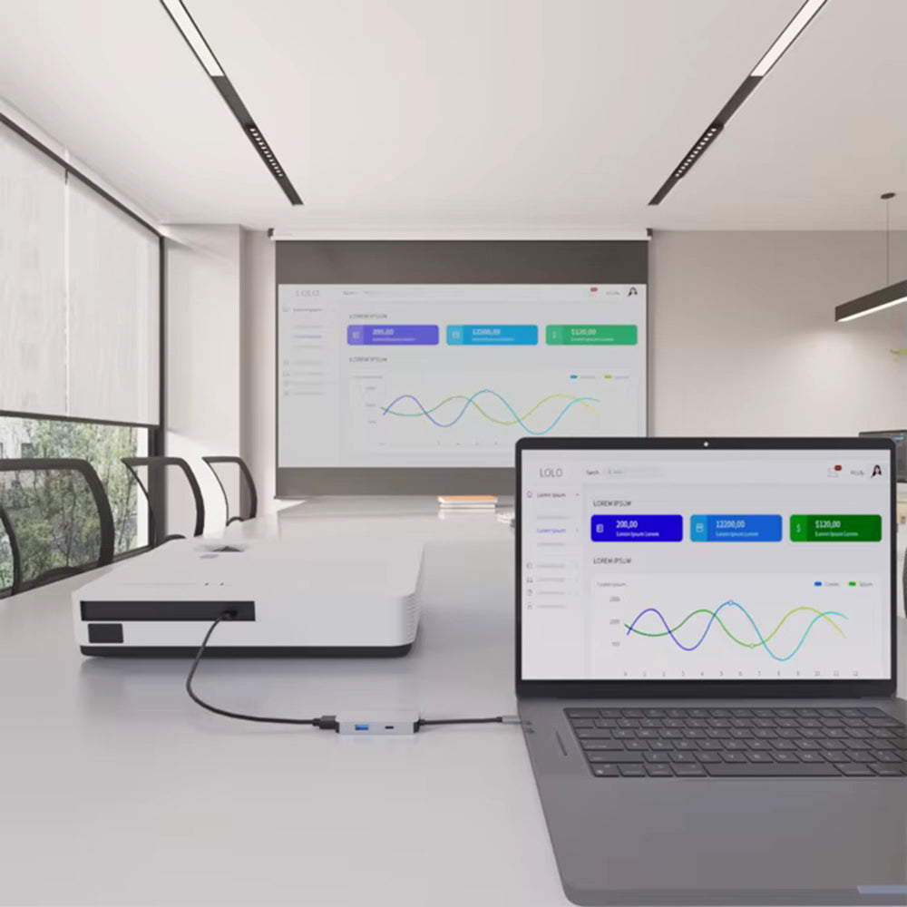USB-C Techsuit H4 TurboChargeX, 3in1, Szürke Hub