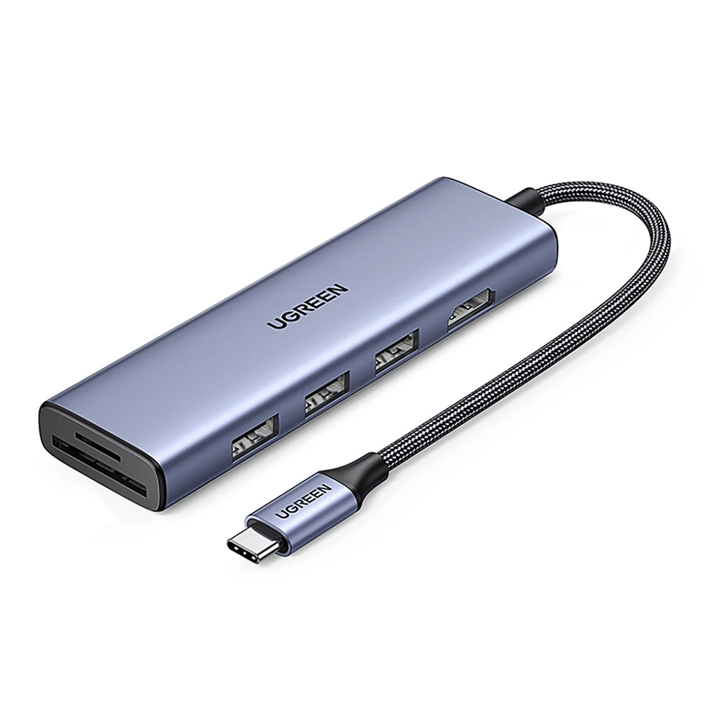 UGREEN CM511 USB-C Hub (20956A), 3 x USB-A 3.0 - 1 x HDMI - 1 x SD - 1 x microSD, Szürke