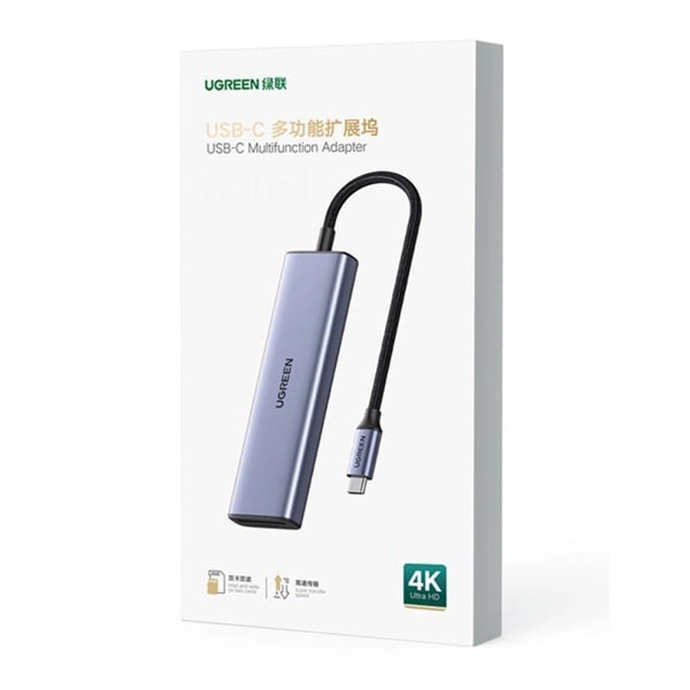 UGREEN CM511 USB-C Hub (20956A), 3 x USB-A 3.0 - 1 x HDMI - 1 x SD - 1 x microSD, Szürke