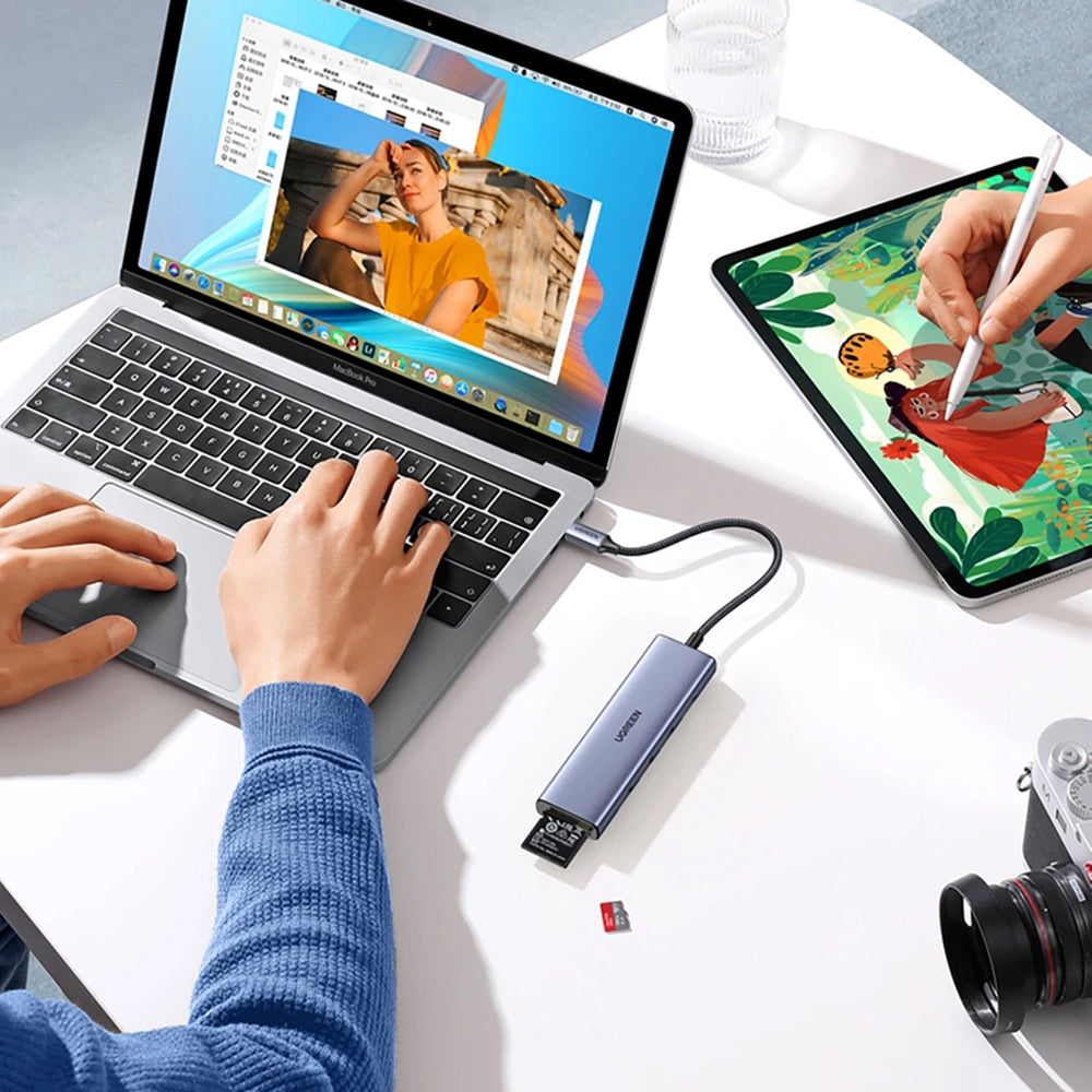 UGREEN CM511 USB-C Hub (20956A), 3 x USB-A 3.0 - 1 x HDMI - 1 x SD - 1 x microSD, Szürke