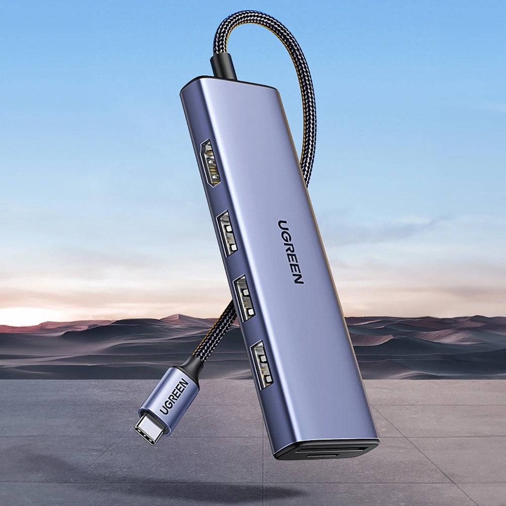 UGREEN CM511 USB-C Hub (20956A), 3 x USB-A 3.0 - 1 x HDMI - 1 x SD - 1 x microSD, Szürke