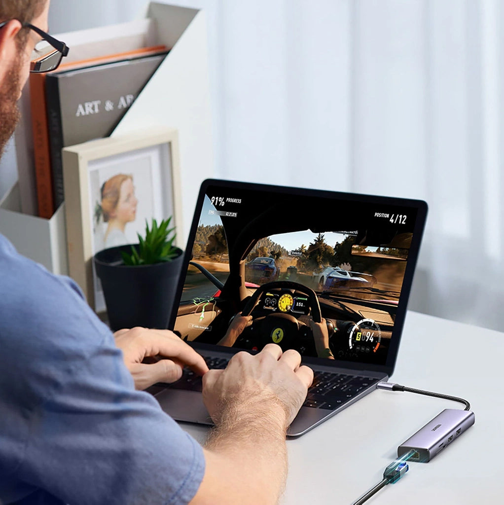 Hub USB-C UGREEN CM512 (90568), 2 x USB-A 3.0 - 1 x USB-C - 1 x HDMI - 1 x RJ45 - 1 x SD - 1 x microSD, Szürke