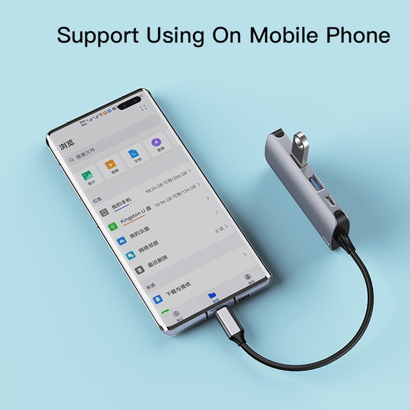 USB-C Yesido HB15, 6in1, Szürke Hub