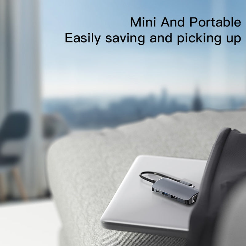 USB-C Yesido HB15, 6in1, Szürke Hub
