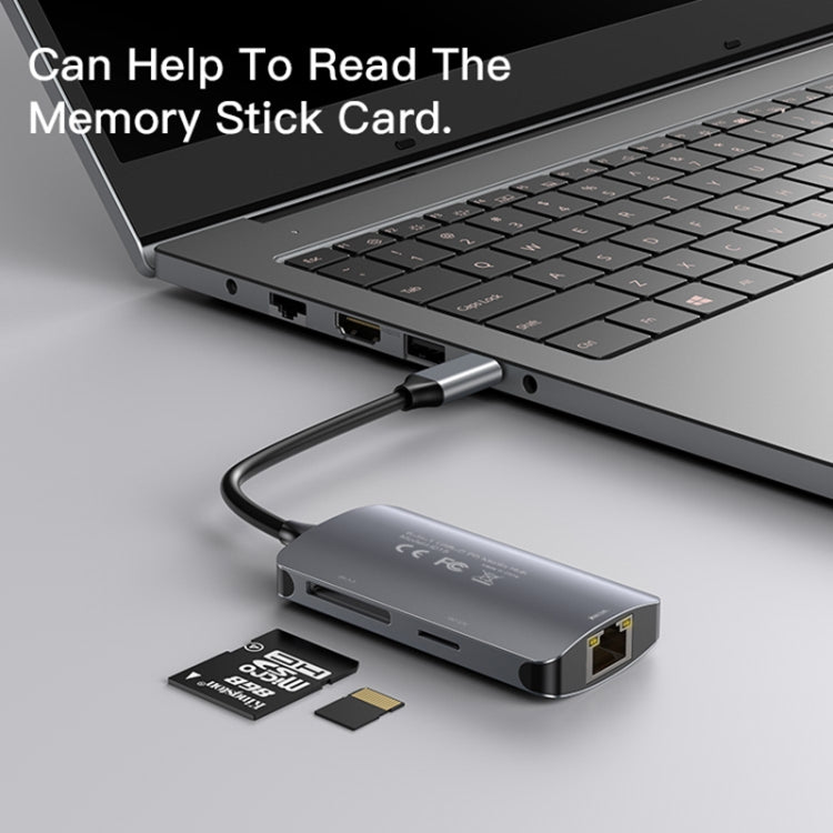 USB-C Yesido HB15, 6in1, Szürke Hub