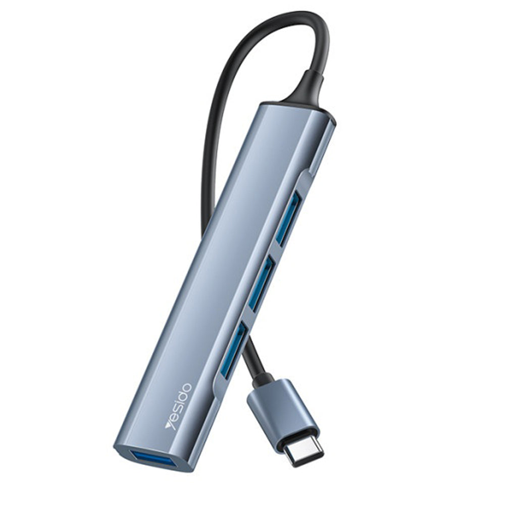 USB-C Yesido HB17 hub, 4 az 1-ben, szürke