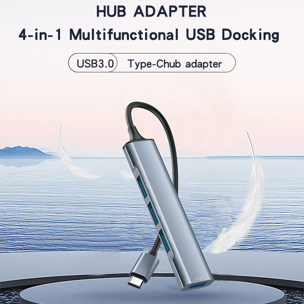 USB-C Yesido HB17 hub, 4 az 1-ben, szürke