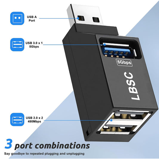 Techsuit H11 EchoLink USB Hub, 3in1, Fekete
