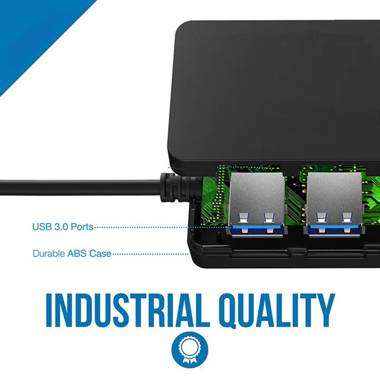 USB Hub Techsuit H15 QuantumNode, 4in1, Fekete