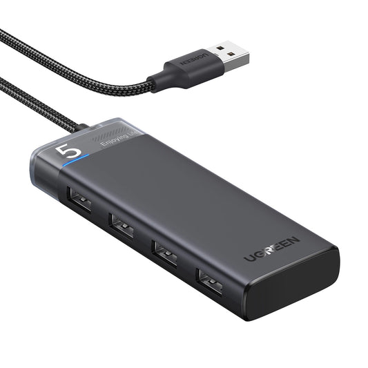 UGREEN CM653 USB Hub, 4 x USB-A 3.0, Fekete