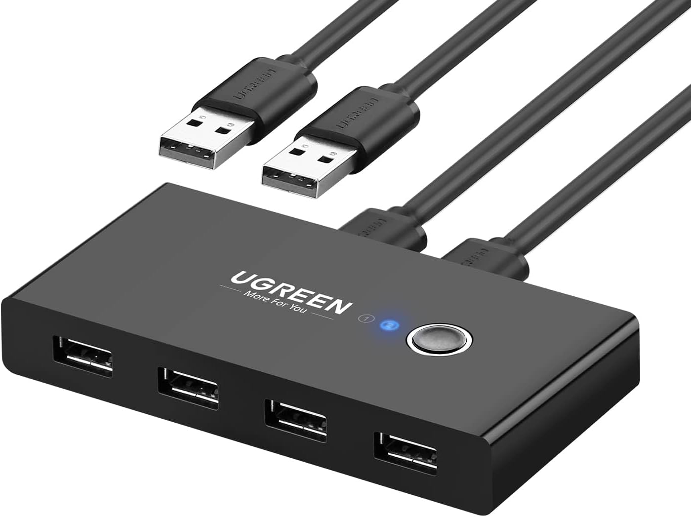 UGREEN US216 Two Sharing Box USB Switch, 4 x USB-A, Black