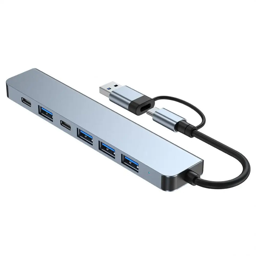 USB / USB-C Techsuit H6 DataBridge, 7 az 1-ben, Szürke