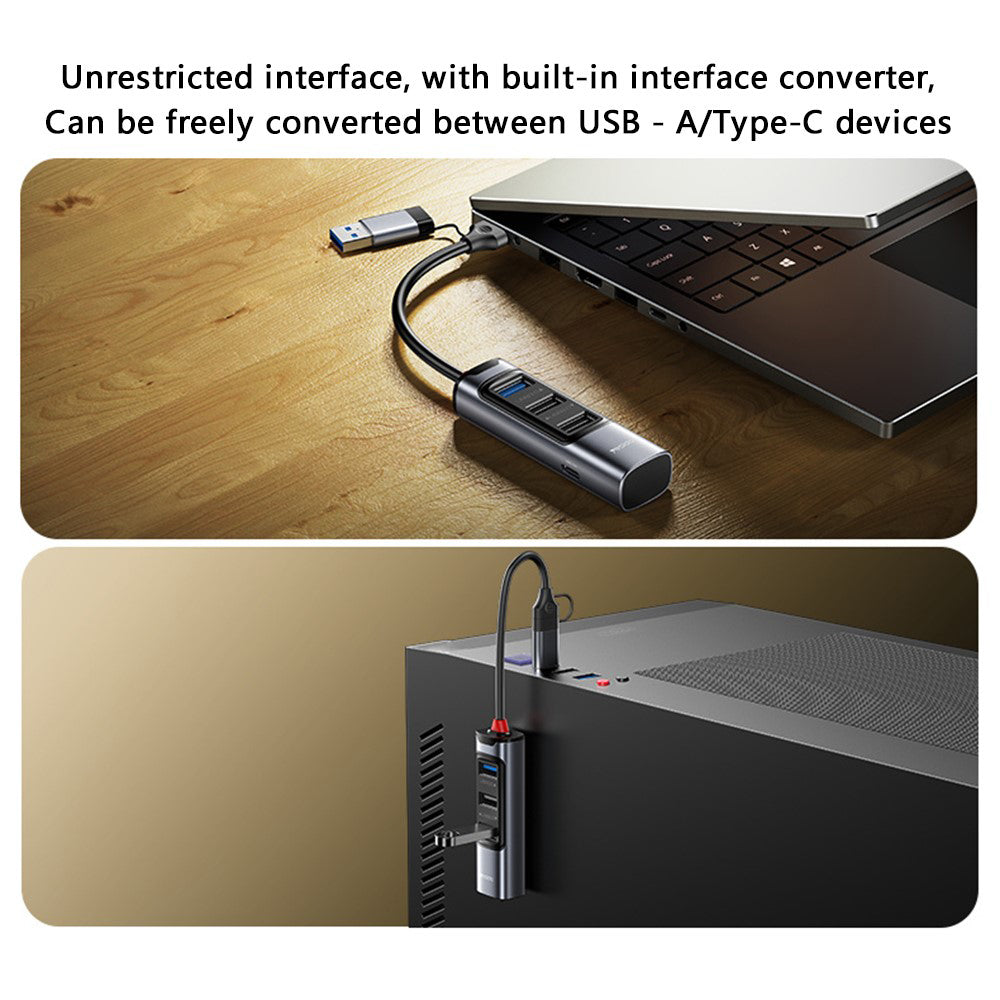 USB / USB-C Yesido HB19, 4in1, Szürke