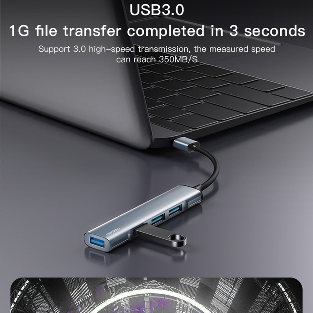 USB Hub Yesido HB18, 4in1, Szürke