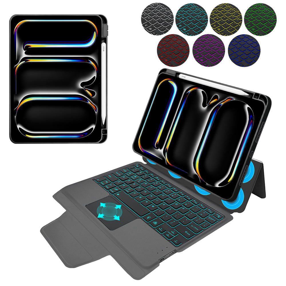 Billentyűzetes tok Apple iPad Pro 11 (2024) készülékhez, Techsuit, KeyTab Pro, Fekete