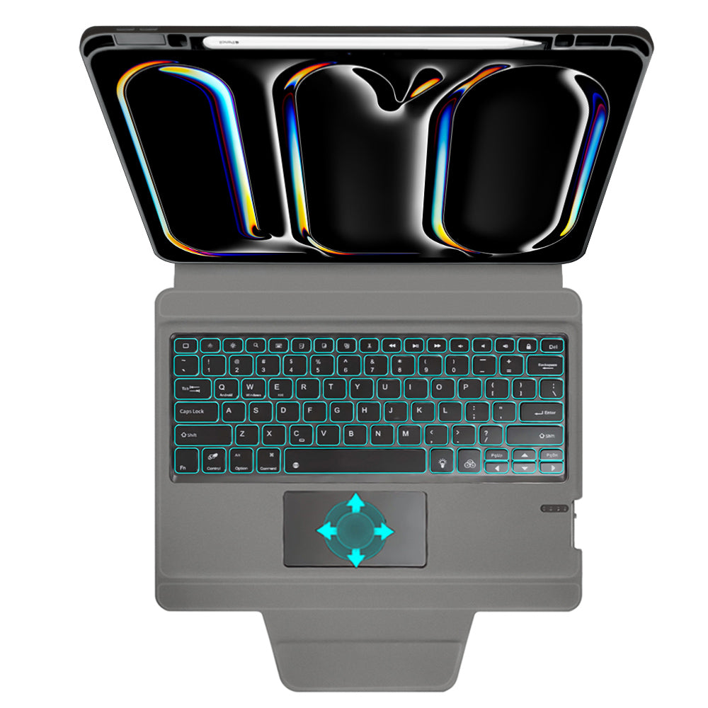 Billentyűzetes tok Apple iPad Pro 13 (2024) készülékhez, Techsuit, KeyTab Pro, Fekete