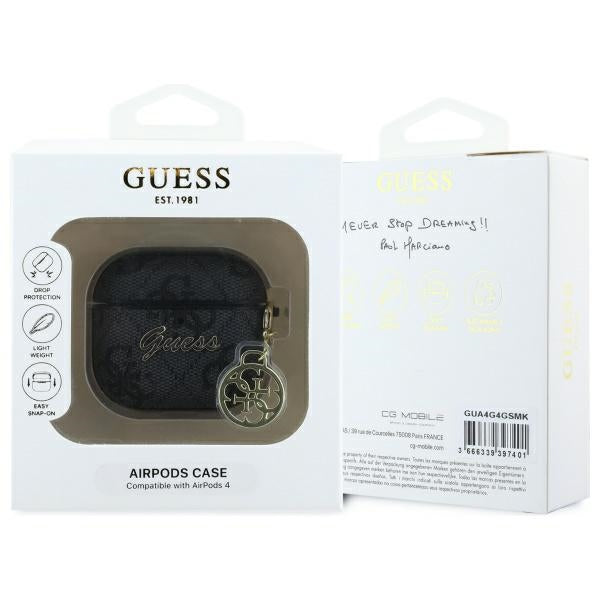 Guess 4G Charm tok Apple AirPods 4-hez, Fekete