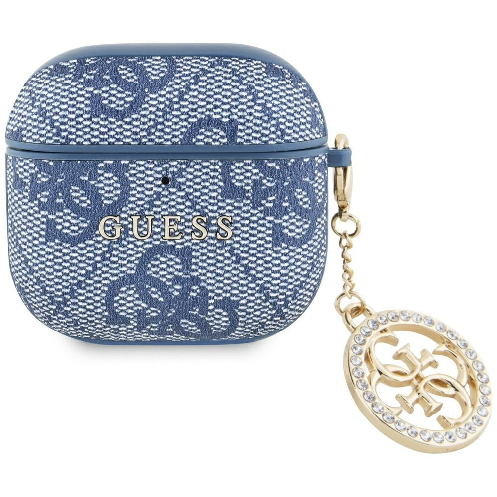 Guess 4G Strass Charm tok Apple AirPods 4-hez, Kék