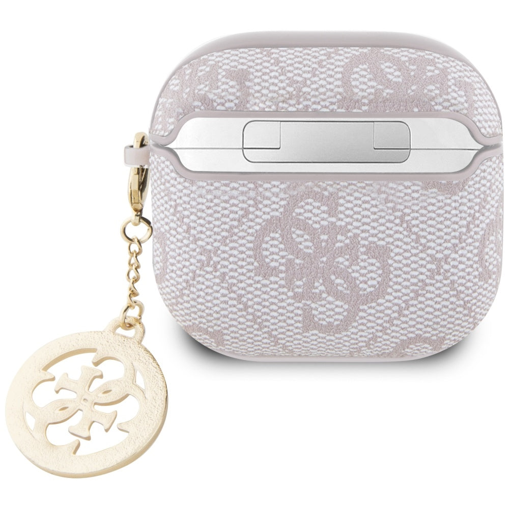 Guess 4G Strass Charm tok Apple AirPods 4-hez, Rózsaszín