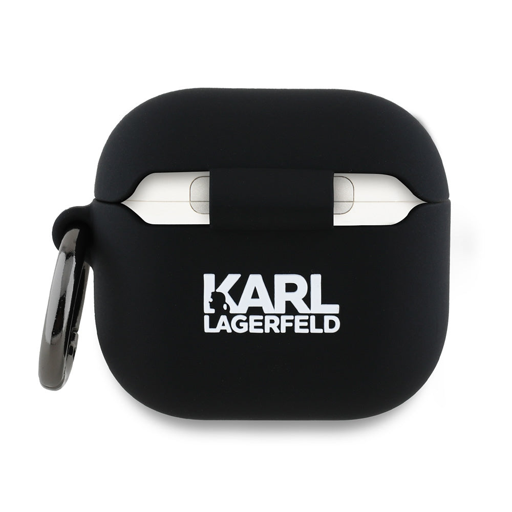 Karl Lagerfeld 3D Karl's Head tok Apple AirPods 4-hez, Fekete