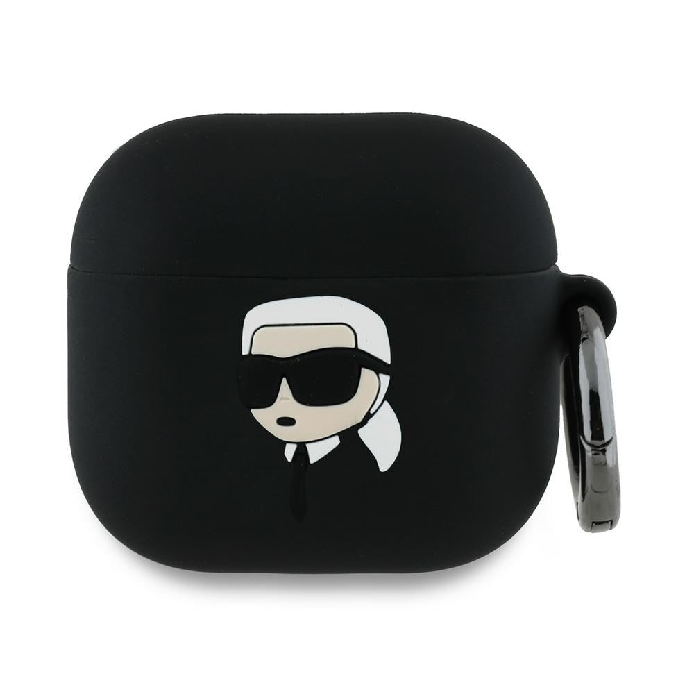 Karl Lagerfeld 3D Karl's Head tok Apple AirPods 4-hez, Fekete