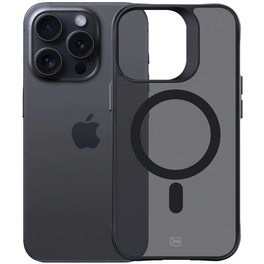 MagSafe tok Apple iPhone 15 Pro Max készülékhez, 3MK, füst MagCase, fekete