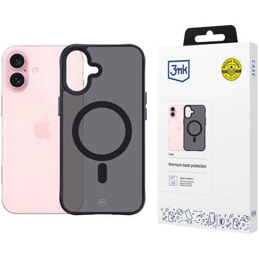 MagSafe tok Apple iPhone 16-hoz, 3MK, Smoke MagCase, Fekete