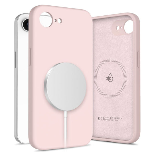 MagSafe tok Apple iPhone 16e-hez, Tech-Protect, Liquid Silicone, Rózsaszín