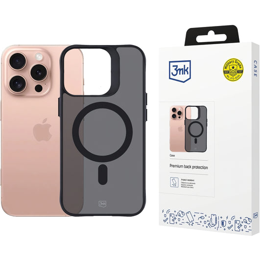 MagSafe tok Apple iPhone 16 Pro Max készülékhez, 3MK, füst MagCase, fekete
