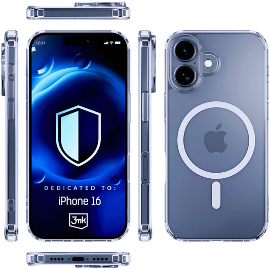 MagSafe tok Apple iPhone 16 Plus-hoz, 3MK, MagCase, MagCase, MagCase, átlátszó