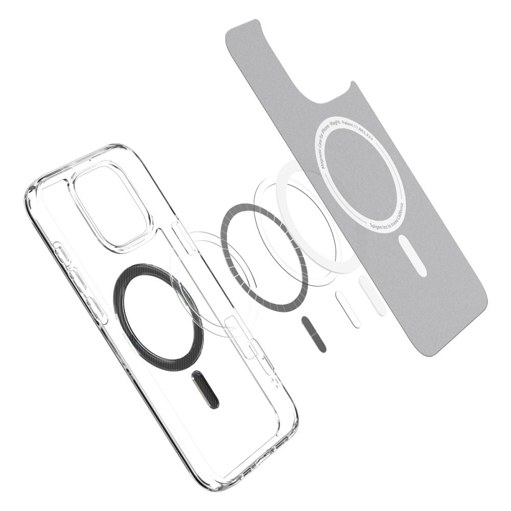 MagSafe tok Apple iPhone 16 Pro-hoz, Spigen, Ultra Hybrid Carbon, Szürke ACS08131