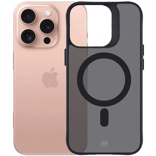 MagSafe tok Apple iPhone 16 Pro készülékhez, 3MK, Smoke MagCase, fekete