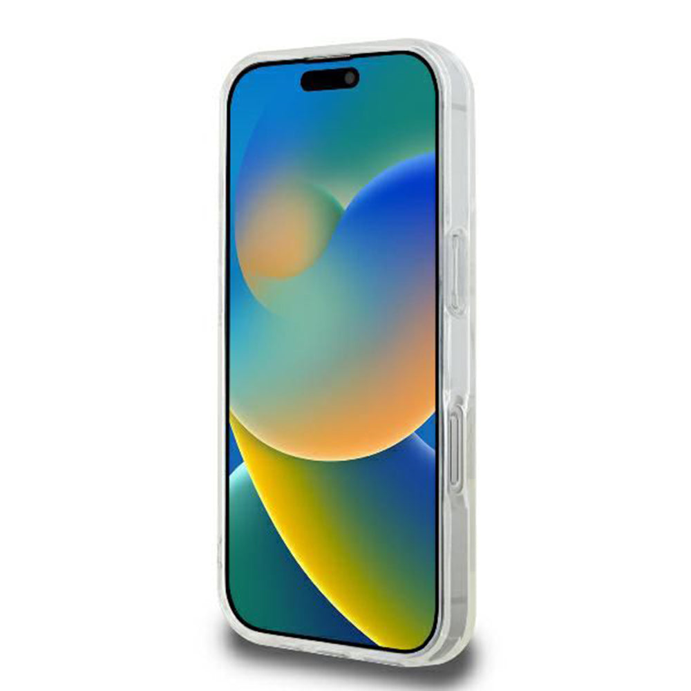 MagSafe tok Apple iPhone 16 Pro-hoz, Guess, IML Glitter Ring, Átlátszó GUHMP16LHFGERET