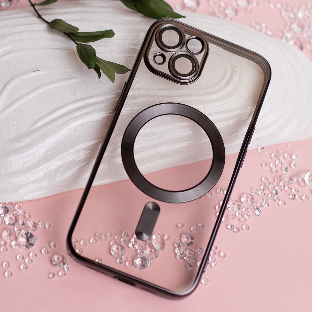 MagSafe tok Apple iPhone 18 Pro Max / 17 Pro Max számára, OEM, Chrome Mag színű, fekete