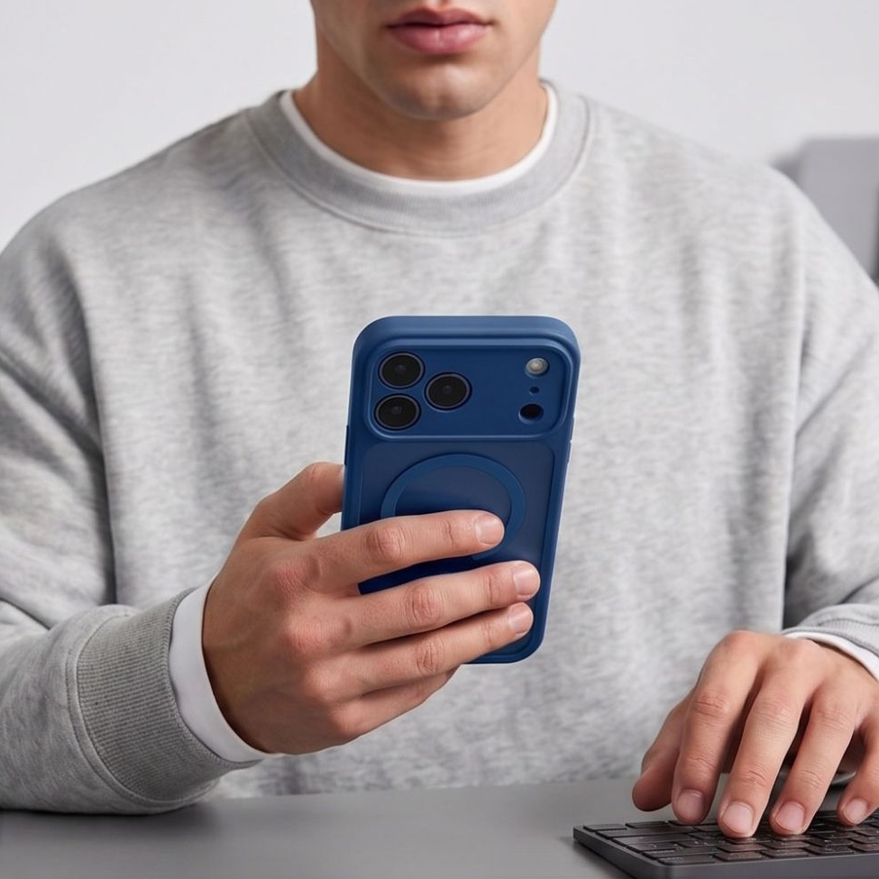 MagSafe tok Apple iPhone 18 Pro / 17 Pro-hoz, Tech-Protect, BasicMag, Matt Tengerészkék