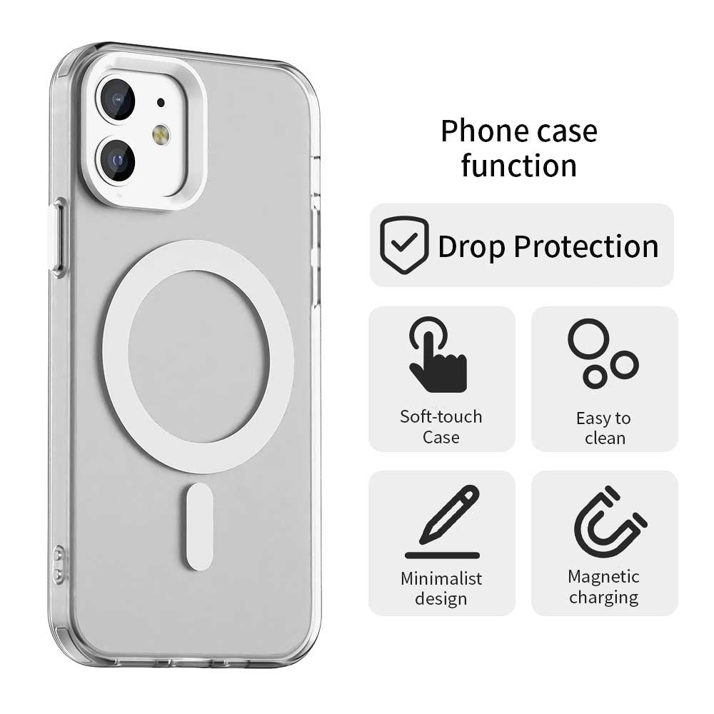 MagSafe tok Apple iPhone 12 / 12 Pro-hoz, Techsuit, CandyCase, Fehér