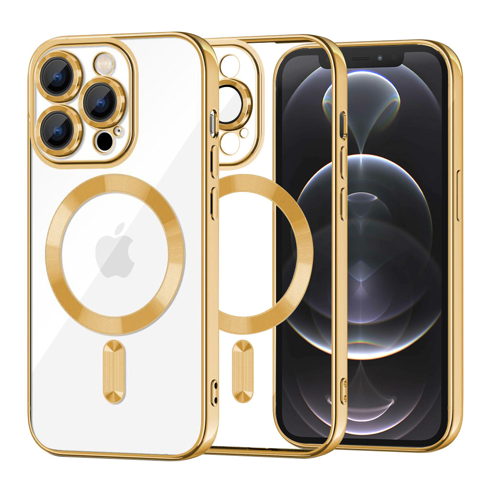 MagSafe tok Apple iPhone 12 Pro-hoz, Techsuit, Luxury Crystal, Arany