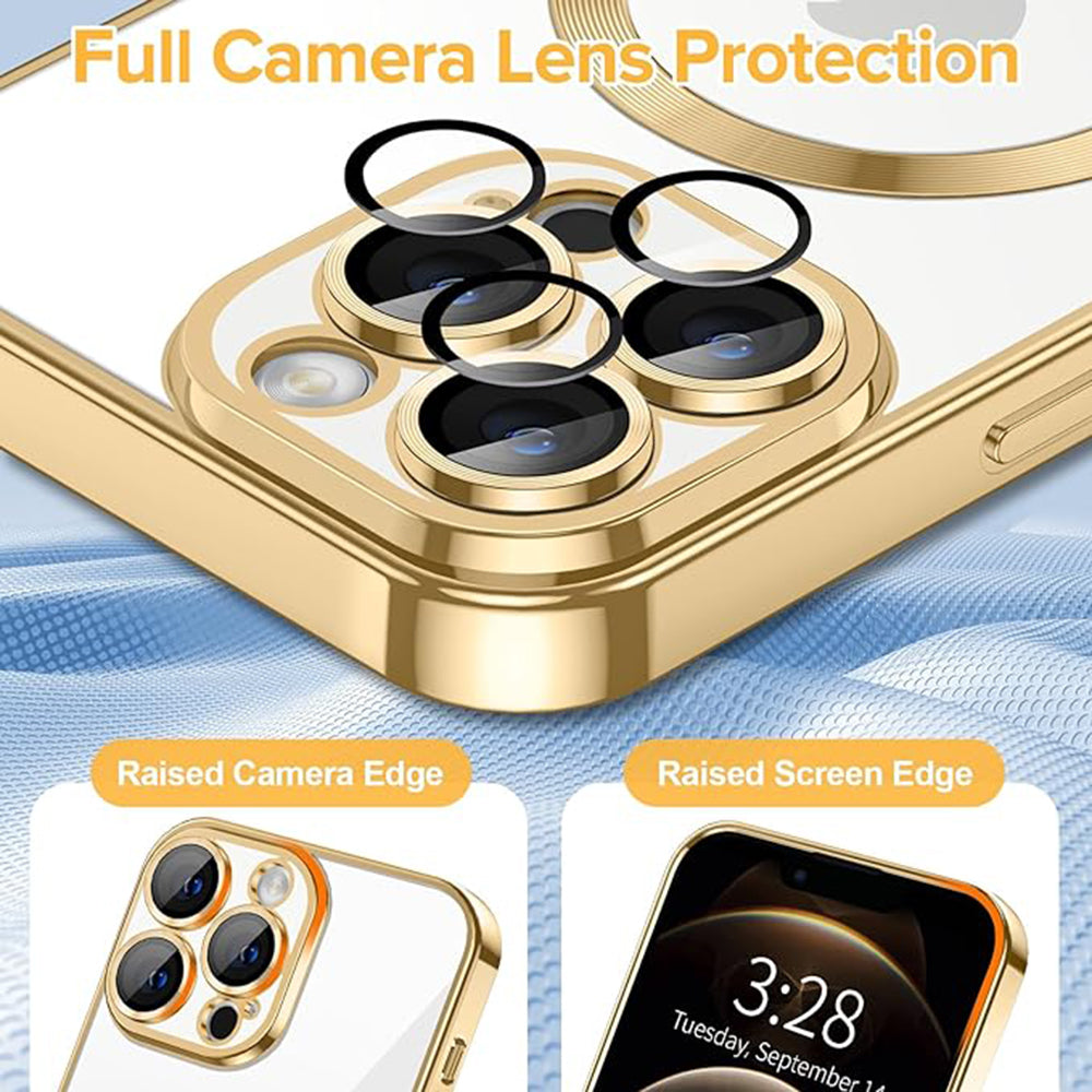 MagSafe tok Apple iPhone 12 Pro-hoz, Techsuit, Luxury Crystal, Arany