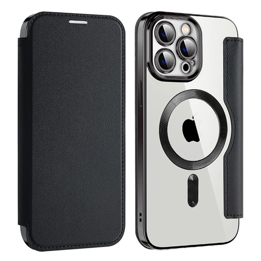 MagSafe Case for Apple iPhone 13 Pro, Techsuit, SmartMag Book, Black