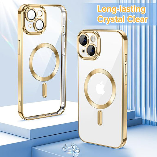 MagSafe tok Apple iPhone 13-hoz, Techsuit, Luxury Crystal, Arany