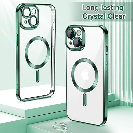 MagSafe tok Apple iPhone 13-hoz, Techsuit, Luxury Crystal, Sötétzöld