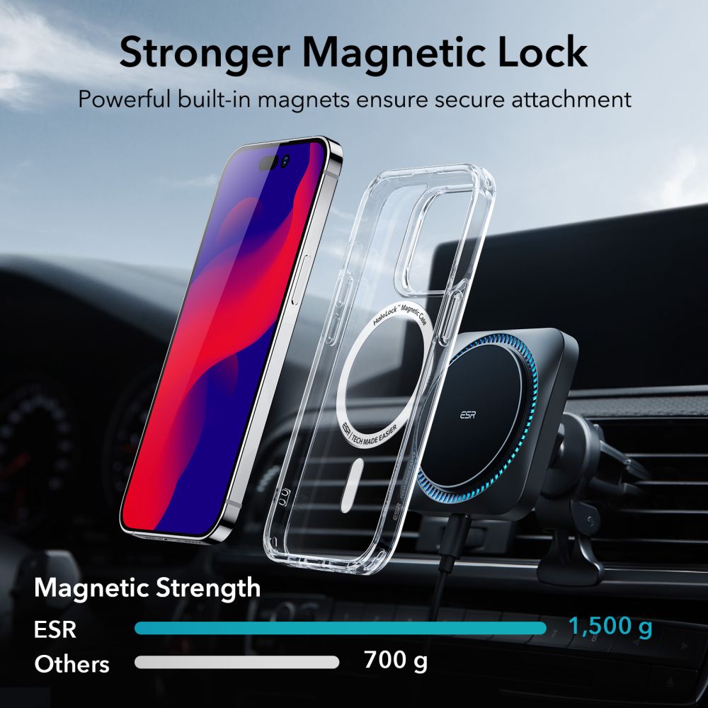 MagSafe tok Apple iPhone 14 Pro-hoz, ESR, Classic Hybrid, Átlátszó