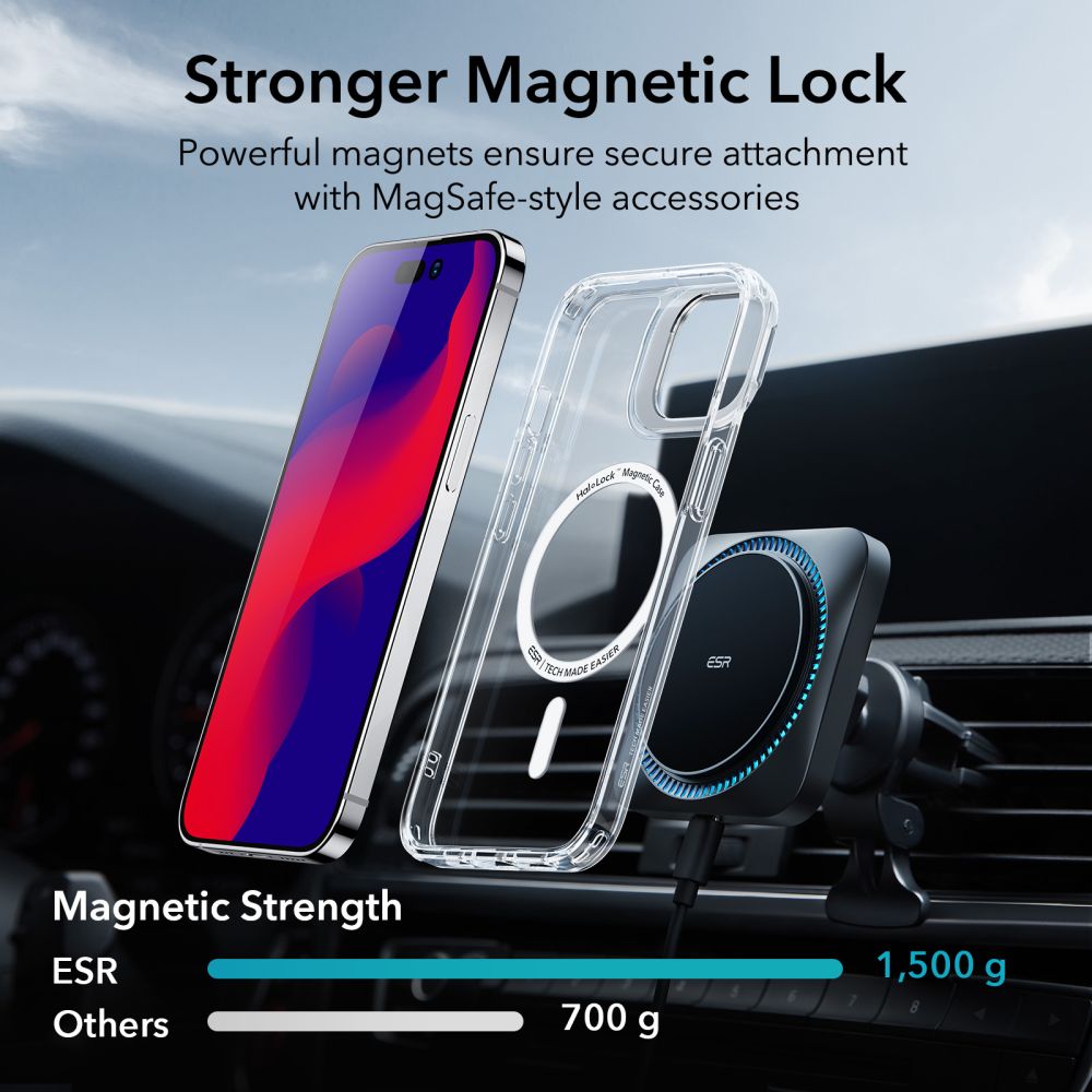 MagSafe tok Apple iPhone 14 Pro-hoz, ESR, Classic Kickstand, Átlátszó
