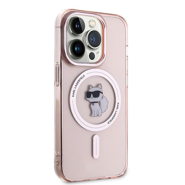 MagSafe tok Apple iPhone 14 Pro Max-hez, Karl Lagerfeld, IML Choupette, Rózsaszín