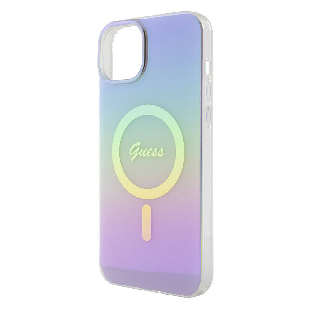 MagSafe tok Apple iPhone 15-höz, Guess, IML Iridescent, Lila