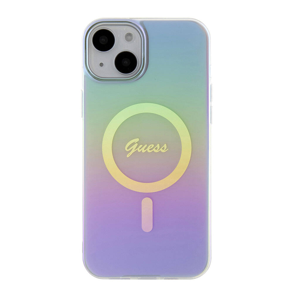 MagSafe tok Apple iPhone 15-höz, Guess, IML Iridescent, Lila