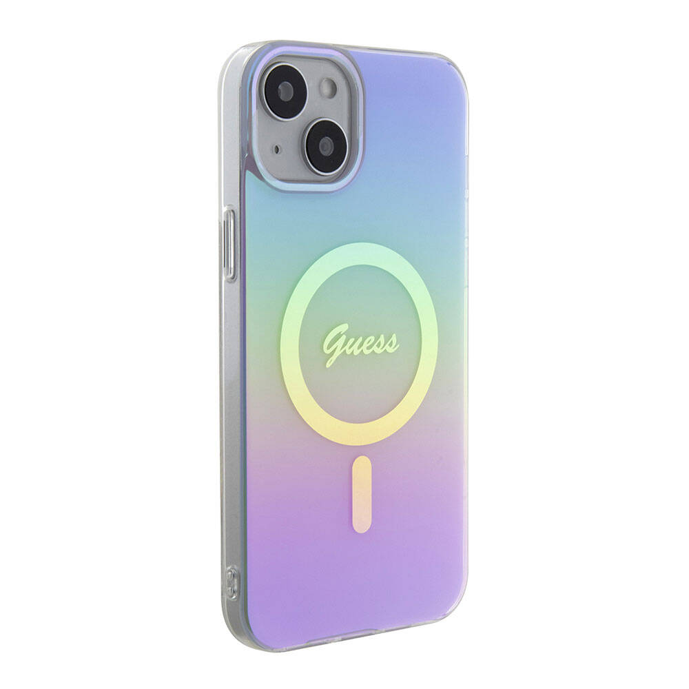 MagSafe tok Apple iPhone 15-höz, Guess, IML Iridescent, Lila