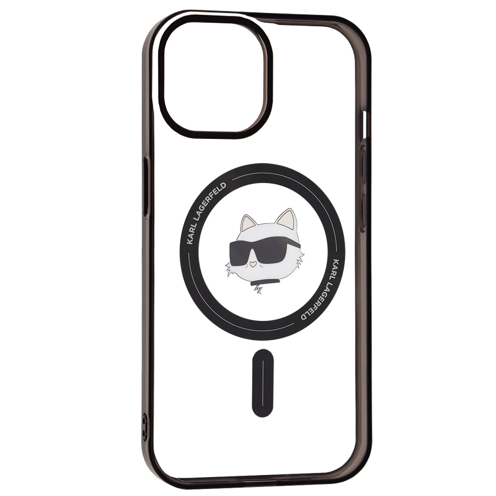 MagSafe tok Apple iPhone 15-höz, Karl Lagerfeld, IML Choupette's Head, Átlátszó