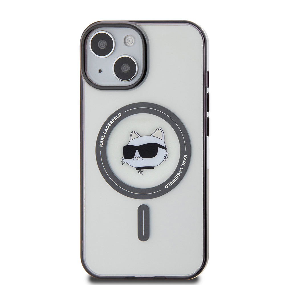 MagSafe tok Apple iPhone 15-höz, Karl Lagerfeld, IML Choupette's Head, Átlátszó
